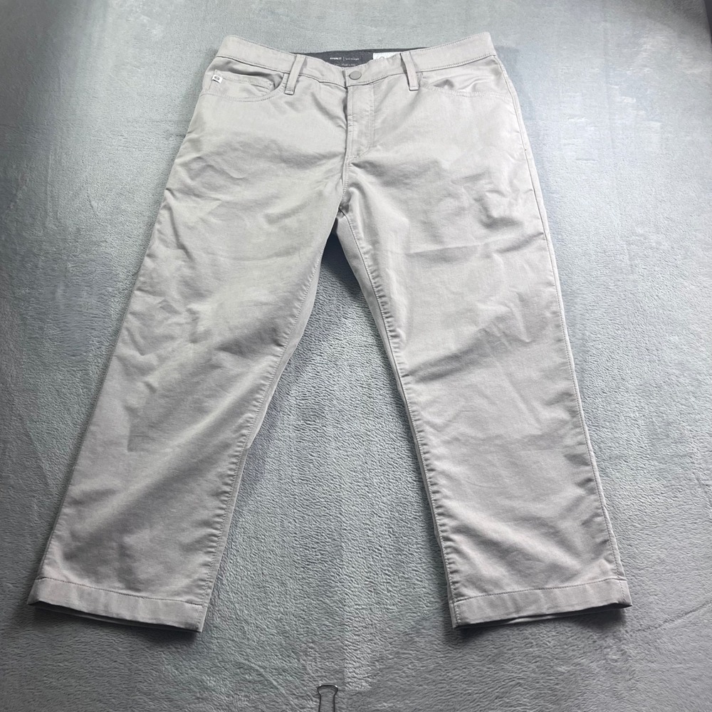 AG Adriano Goldschmied Everett Slim Straight Pants Grey Mens 35x24 Italy Fabric